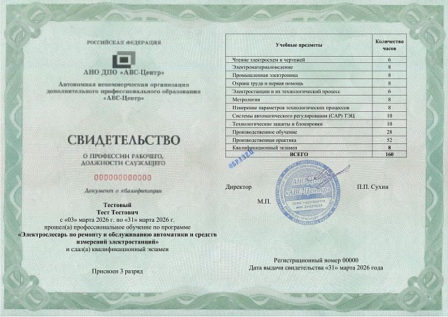 Электрослесарь по ремонту и обслуживанию автоматики и средств измерений электростанций. Обучение дистанционно